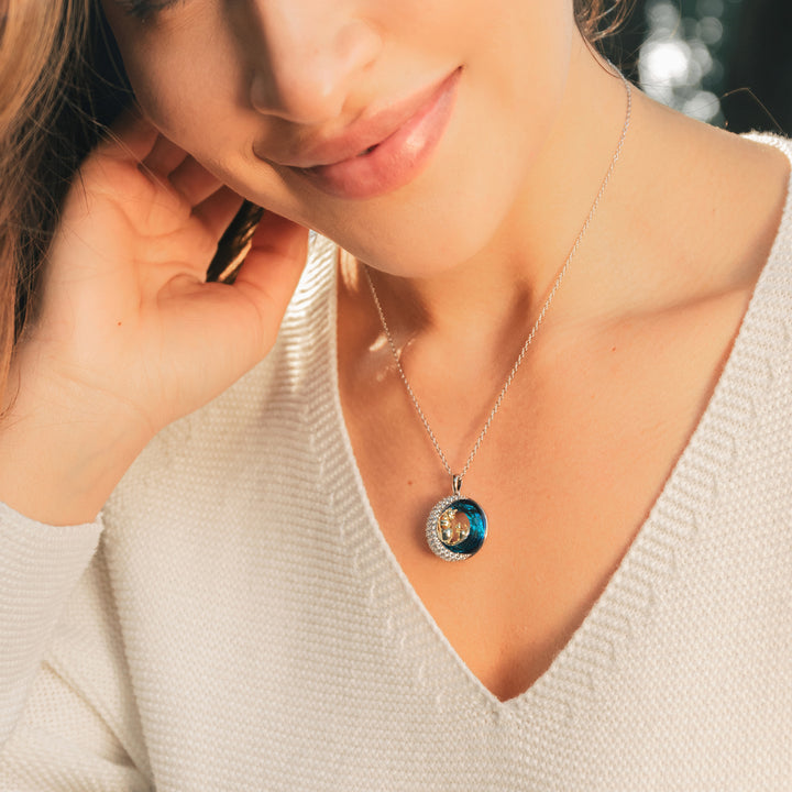 Cat Mom & Moonlit Kitten Star Necklace