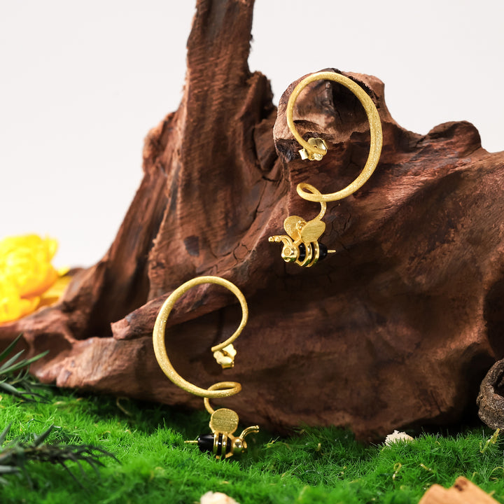 Silver Bee Earrings