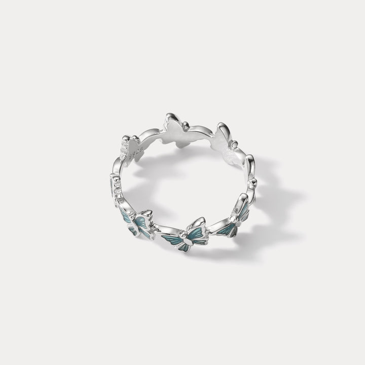 Blue Butterfly 925 Silver Ring