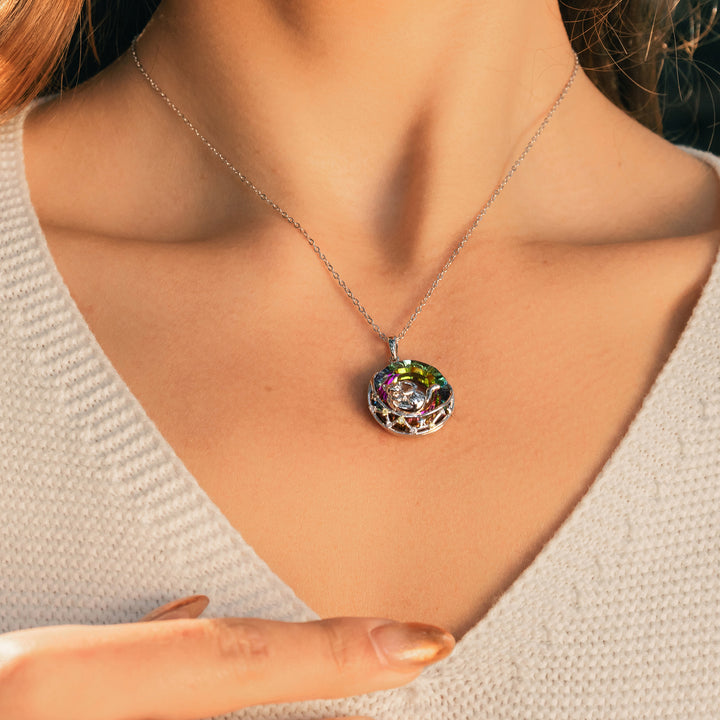 Rolling Cat On the Moon Necklace for Woman