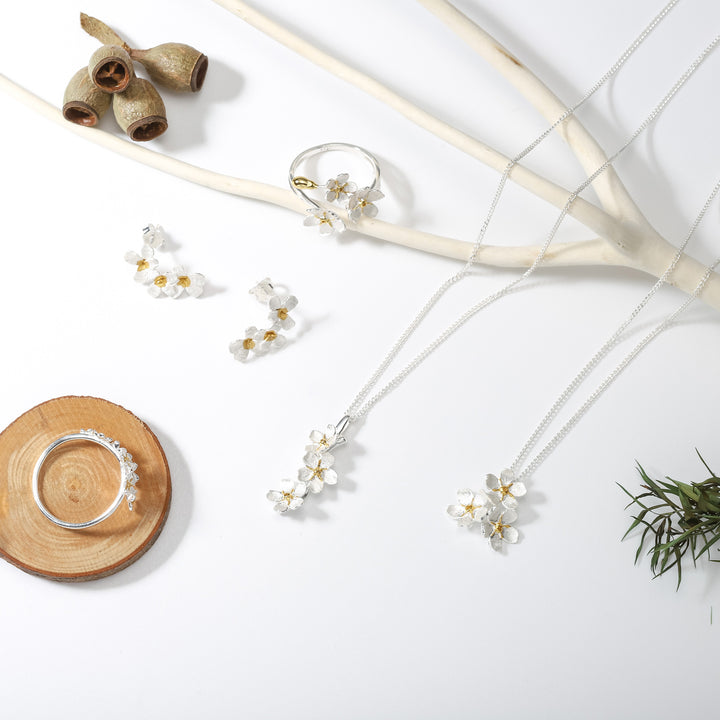 Forget-Me-Not Flowers Ring Jewelry Set