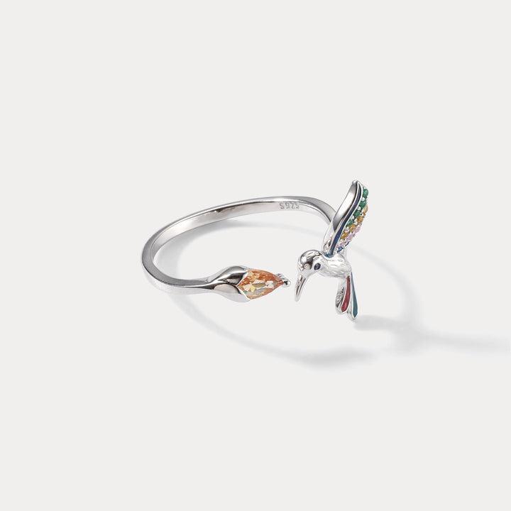 Selenichast Silver Hummingbird Ring