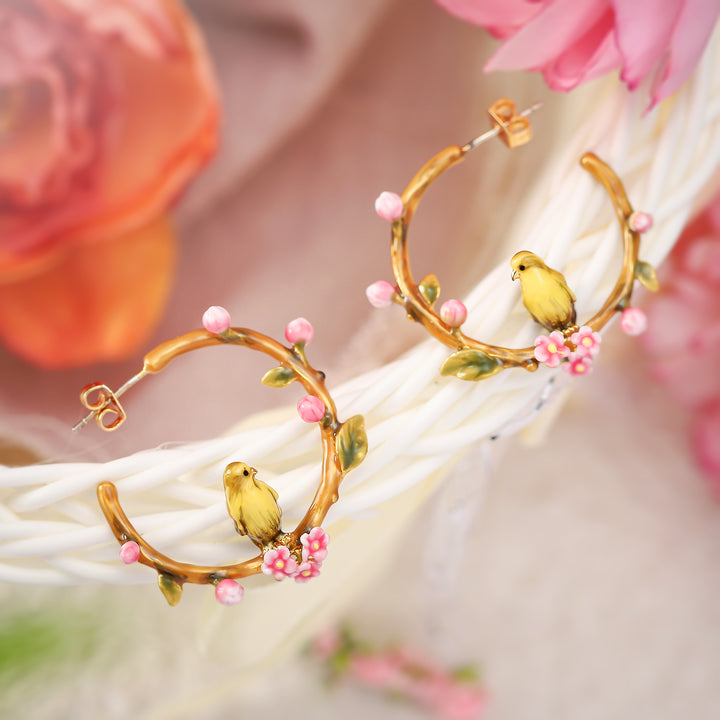 Lovely Canary Enamel Earrings