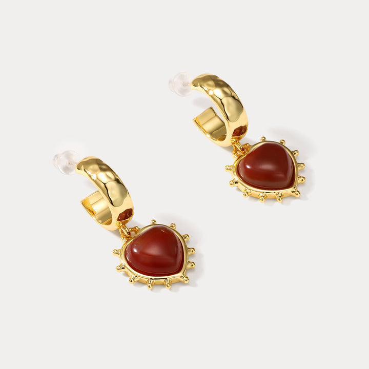 Vintage Romantic Heart Chocolate Earrings