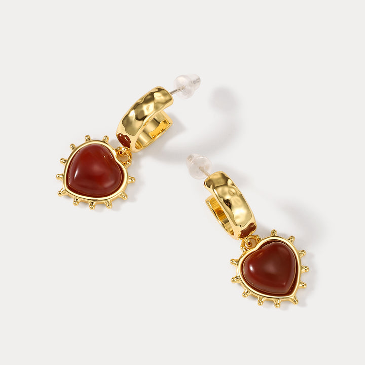 Romantic Heart Chocolate Earrings Valentines Day Gifts for Her