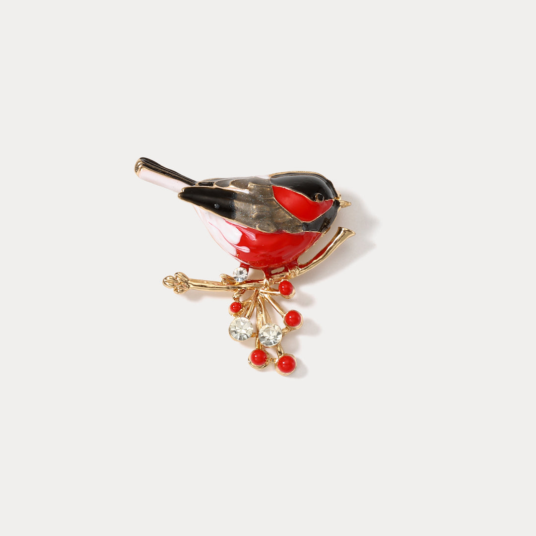 Selenichast Sparrow Enamel Brooch