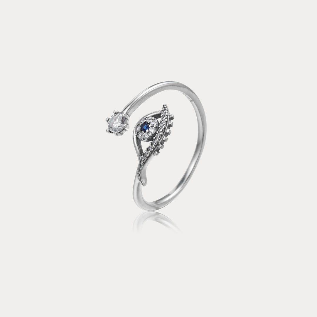 Selenichast Silver Evil Eye Ring