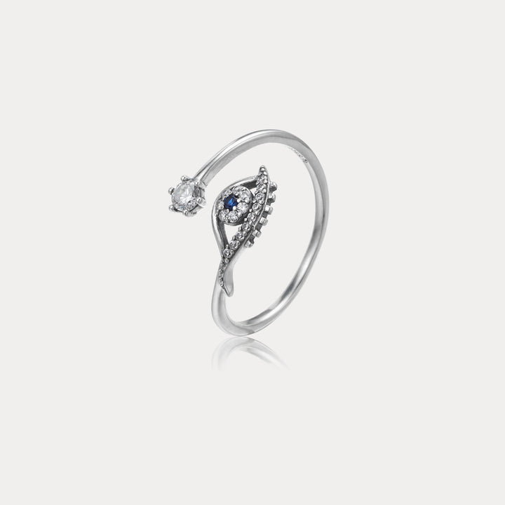 Selenichast Silver Evil Eye Ring