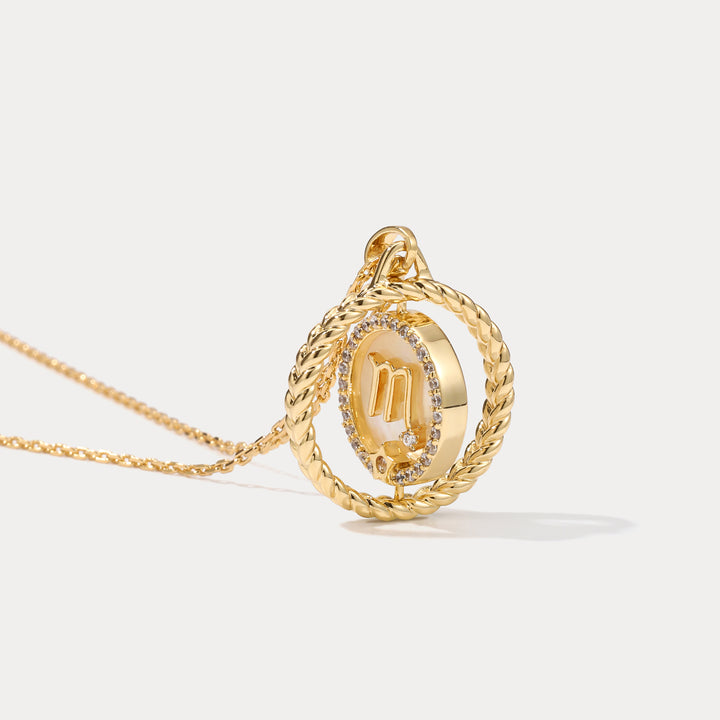 Scorpio Galaxy Constellation Gold Pendant Necklace