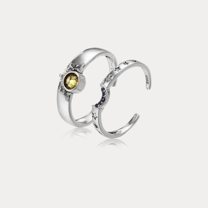 Silver Celestial Sun Trilogy Ring