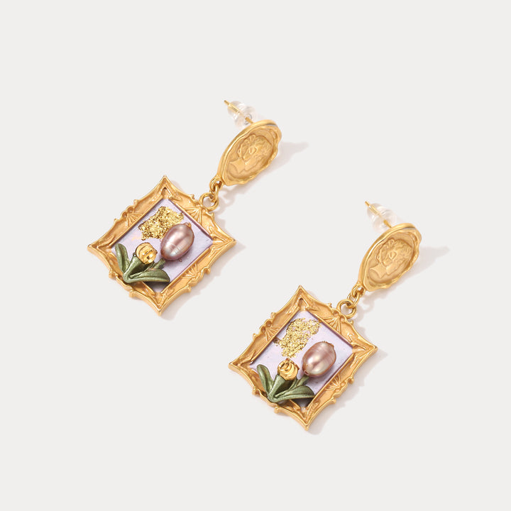 Antique Tulip Dangling Earrings
