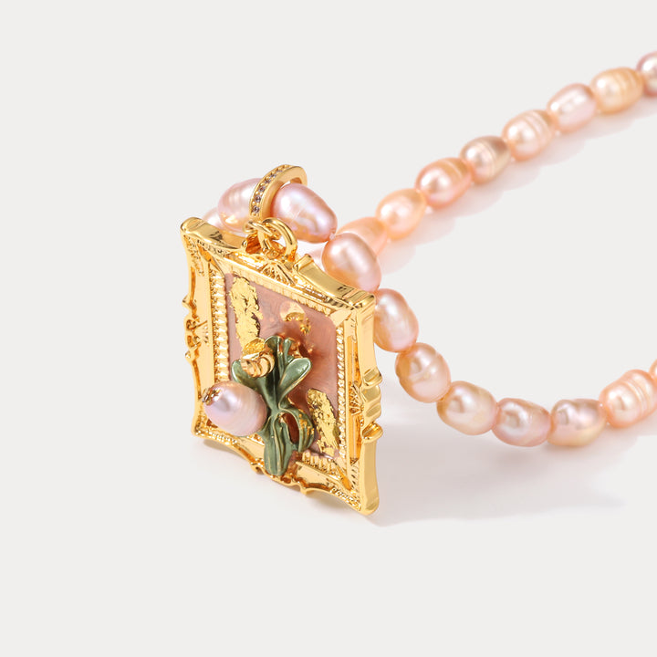 Antique Tulip Pendant Necklace