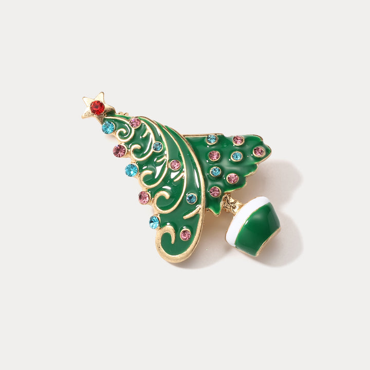 Enamel Christmas Tree Brooch