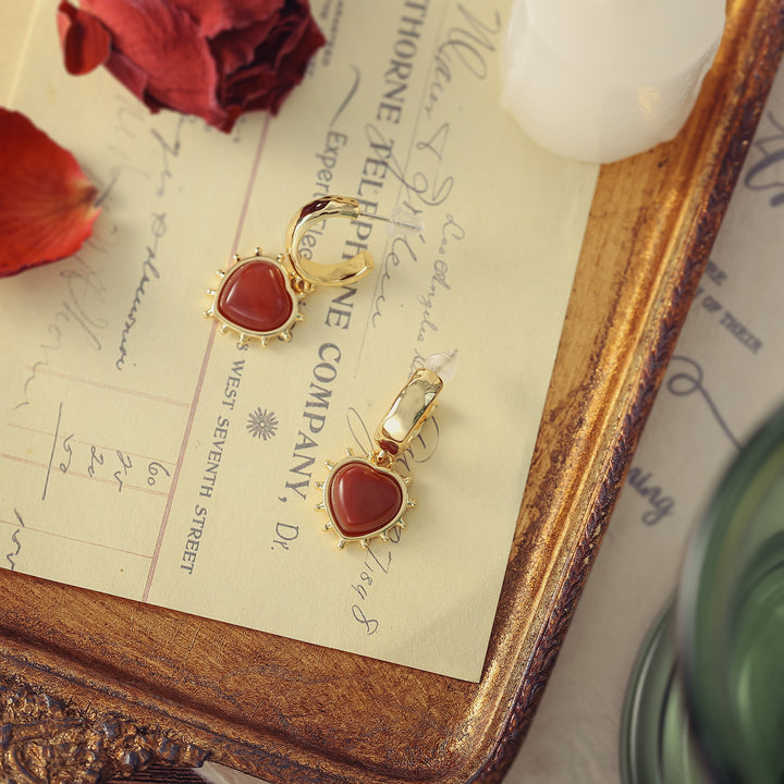 Romantic Heart Chocolate Earrings