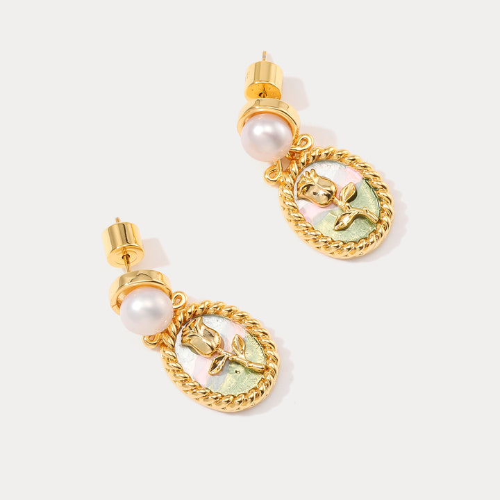 Wild Golden Rose Earrings