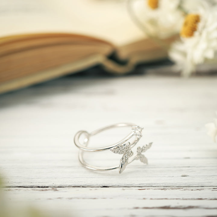 Butterfly Pin Engagement Ring