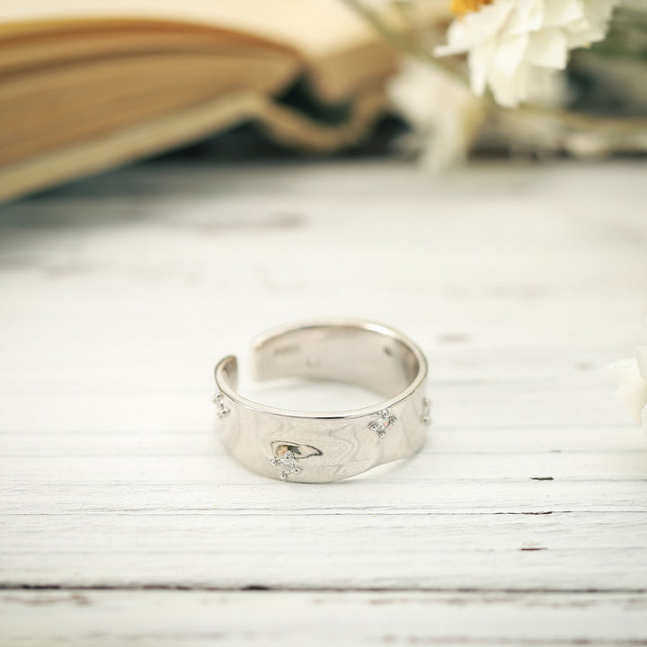 Silver Starry Diamond Ring