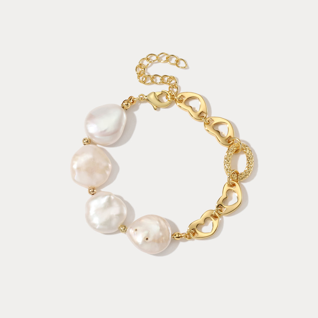 Selenichast Pearl Hollow Chain Bracelet