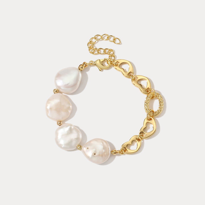 Selenichast Pearl Hollow Chain Bracelet
