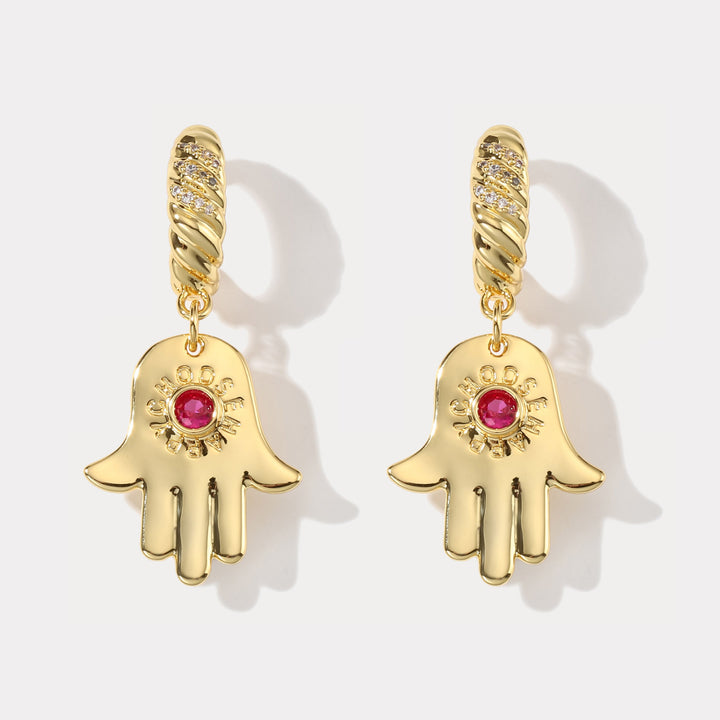 Selenichast Ruby in Hand Earrings