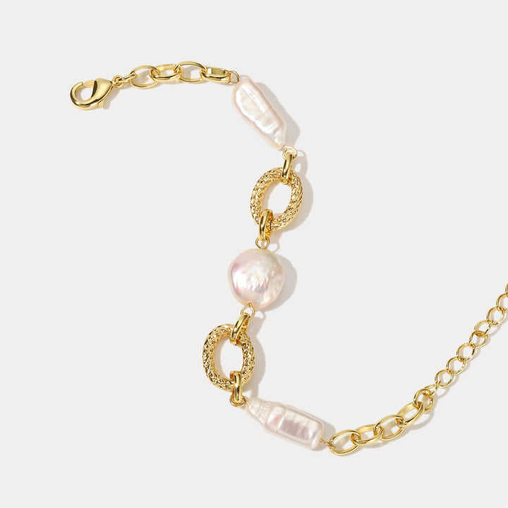 Pearl Gold Hollow Bracelet