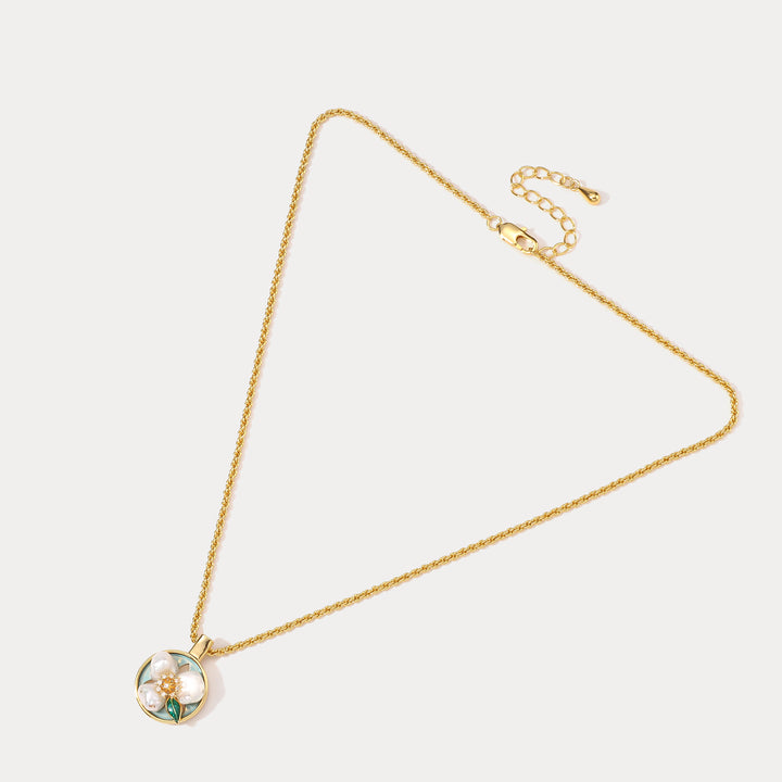 Flower Pearl Chain Necklace