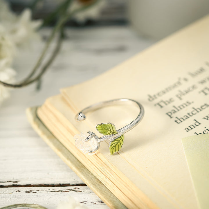 Iridescent Rose Resin Ring