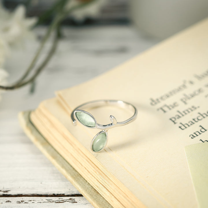 Sterling Silver Hopeful Leaves Ring