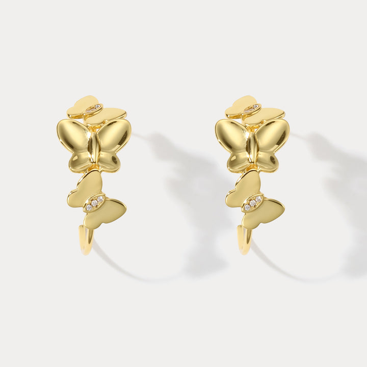Butterfly Hoops Fashion Earrings