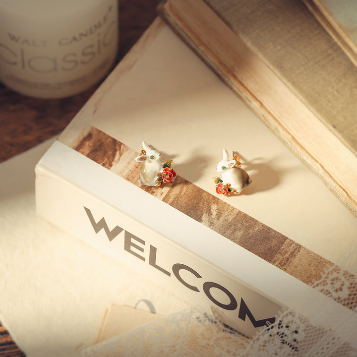 Secret Garden Rabbit Vintage Earrings