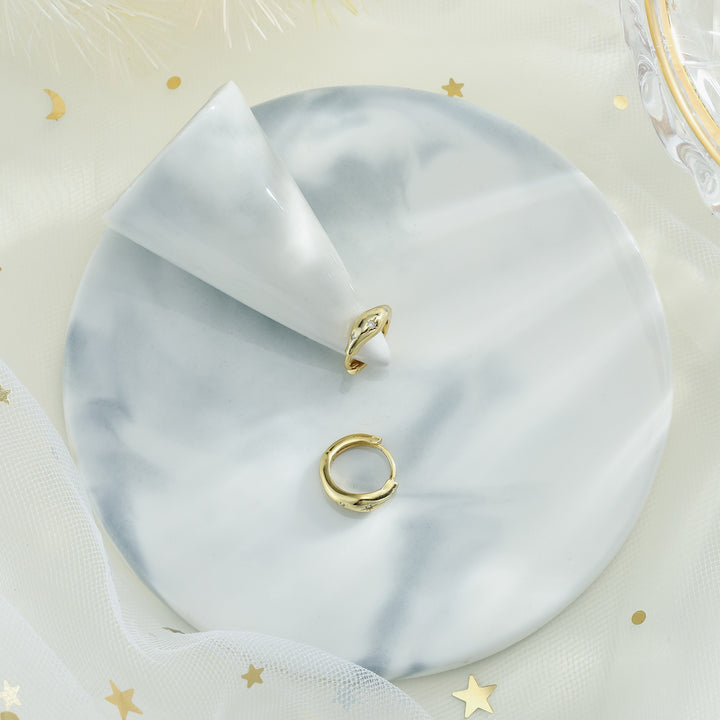 Octagram Star Hoop Sparkly Earrings