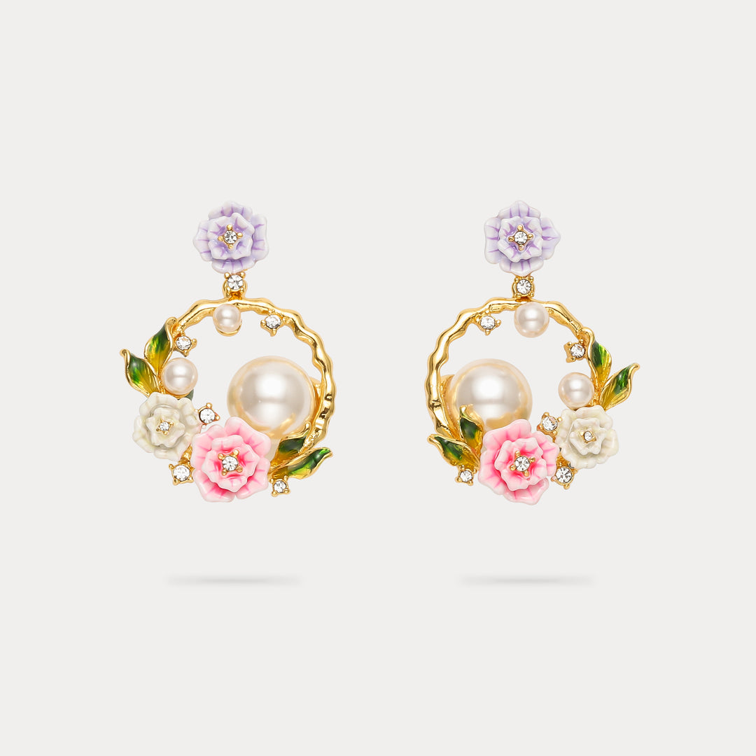 Selenichast Wild Rose Garland Earrings