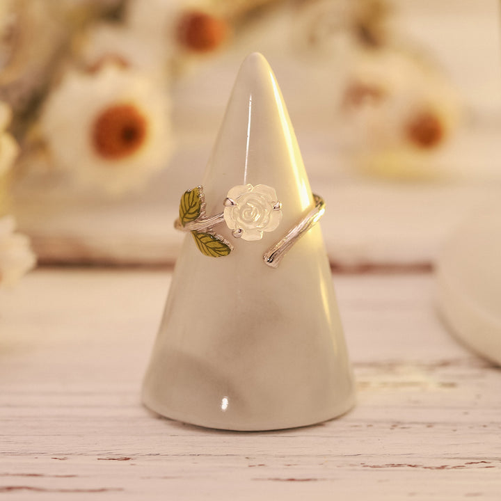 Iridescent Rose Open Ring