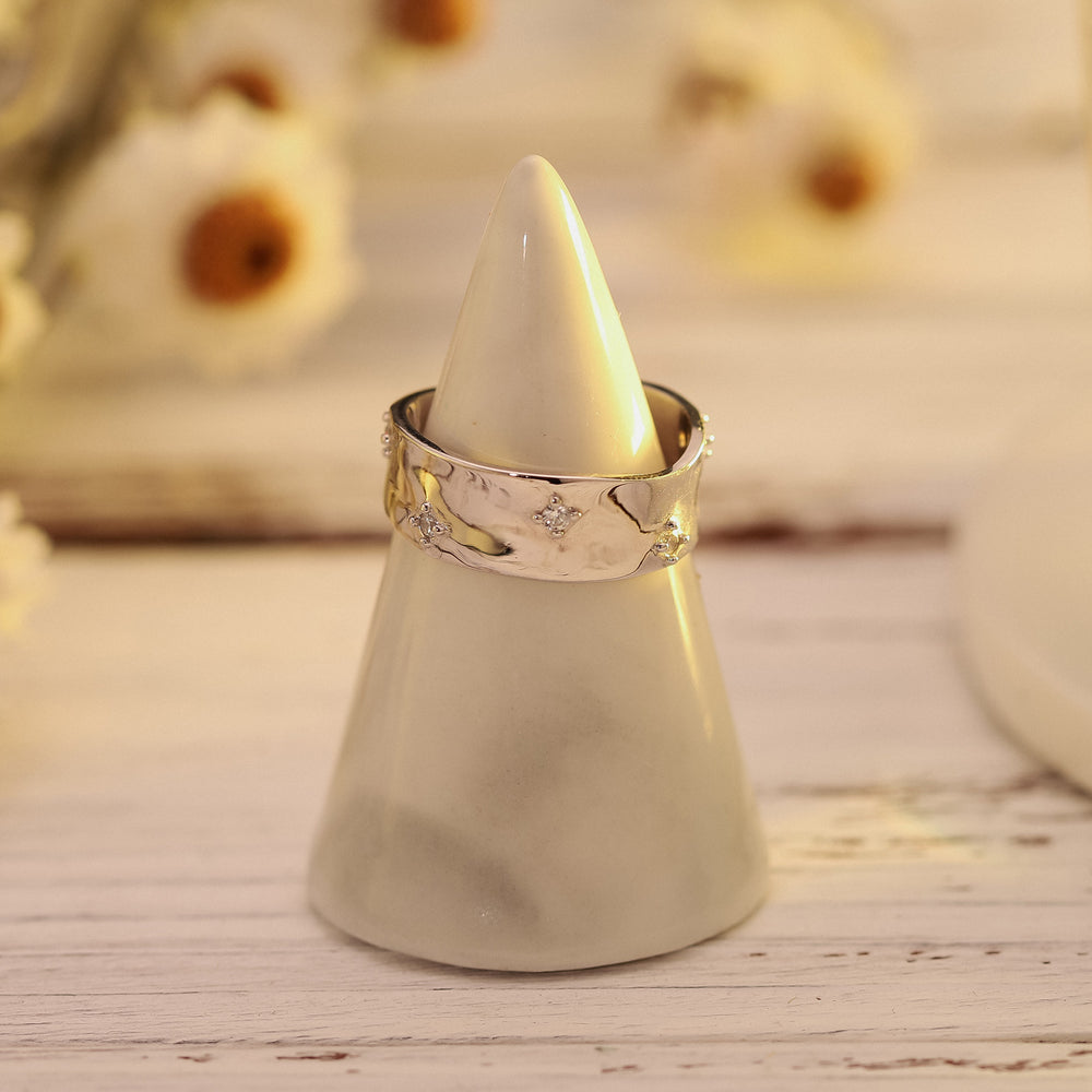 925 Sterling Silver Starry Open Ring