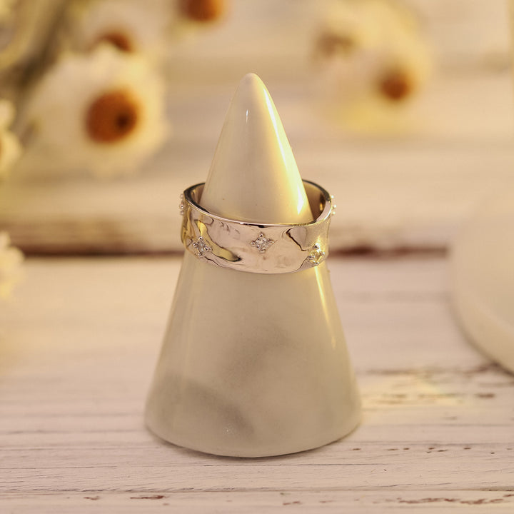 925 Sterling Silver Starry Open Ring
