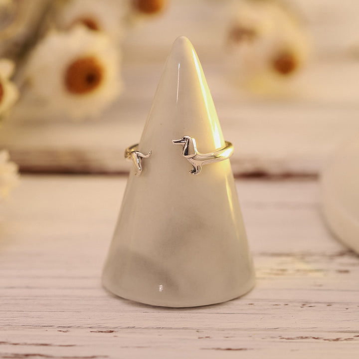 Sterling Silver Dachshund Ring