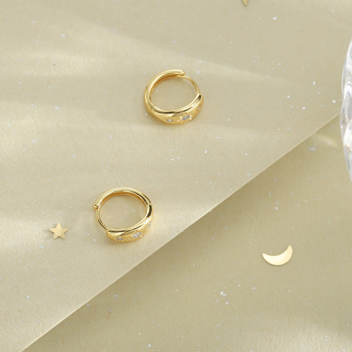 Vintage Eight-pointed Star Hoop Earrings