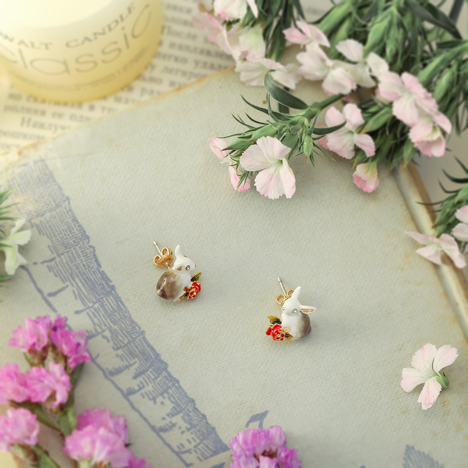 Secret Garden Rabbit Dainty Earrings