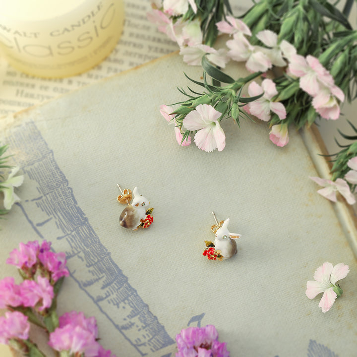 Secret Garden Rabbit Dainty Earrings