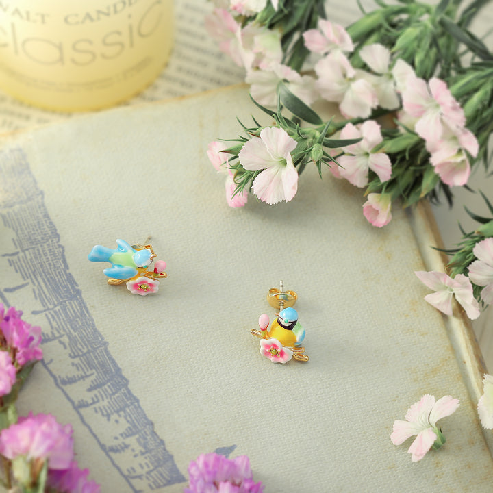Blue Tit Stud Dainty Earrings