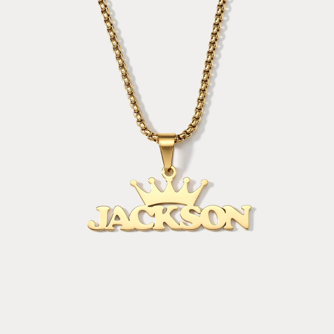 Selenichast Crown Custom Name Necklace