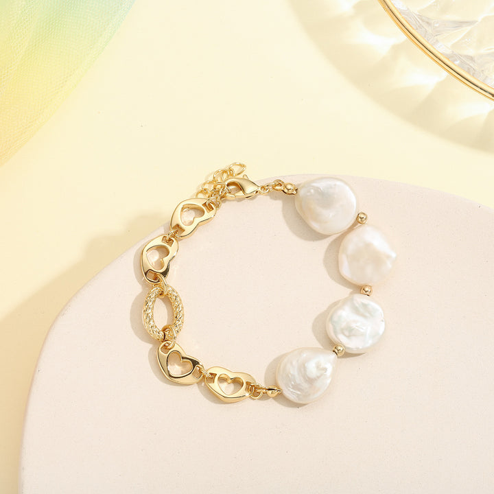 Antique Pearl Hollow Chain Bracelet