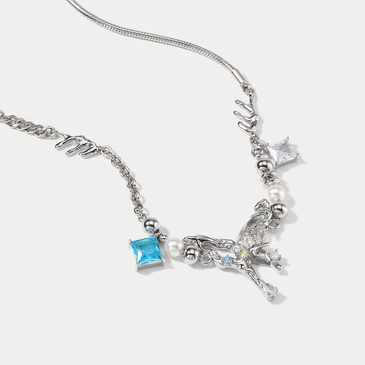 Melting Aurora Butterfly Designer Necklace