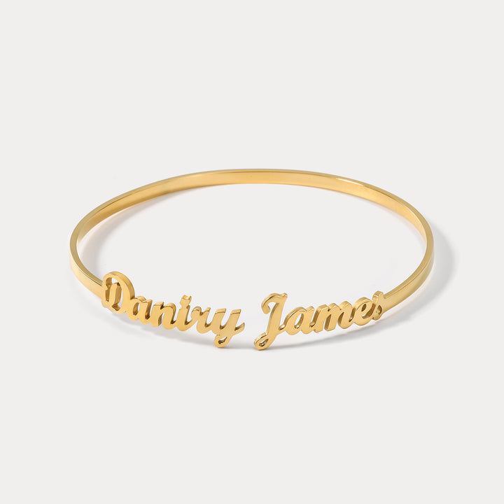 Selenichast Personalized Names Cuff Bracelet