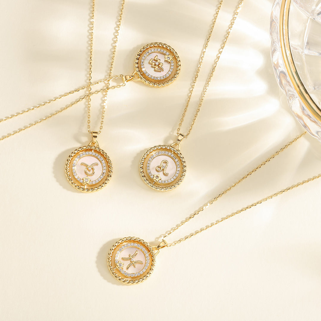 Leo Galaxy Constellation Coin Pendant Necklace