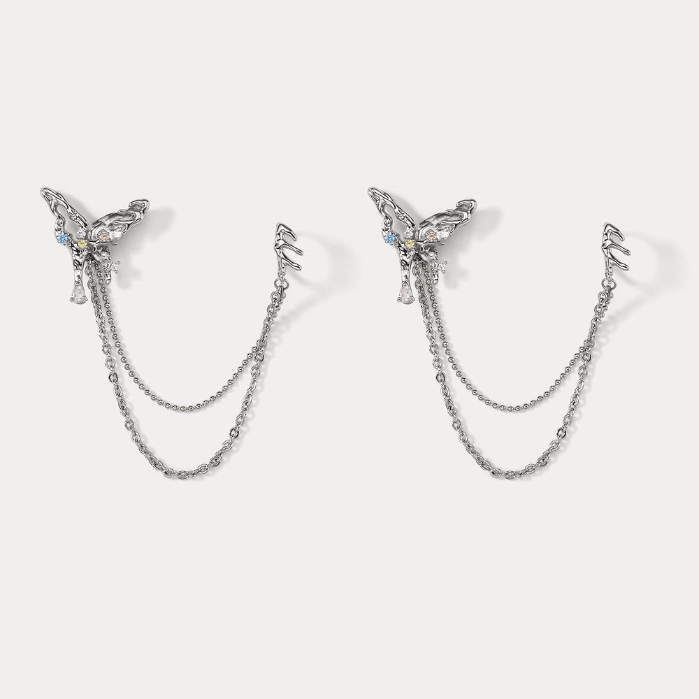 Selenichast Melting Aurora Butterfly Ear Cuffs