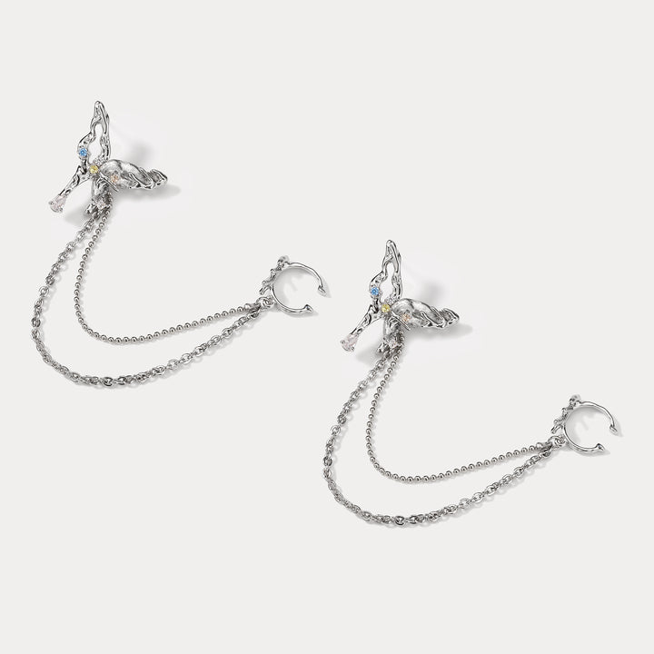 Melting Aurora Butterfly Chain Earrings
