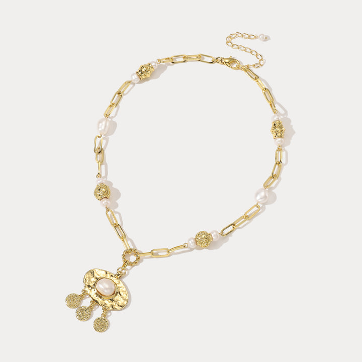 Evil Eye Pearl Chain Necklace Birthday Jewelry Gifts for Her