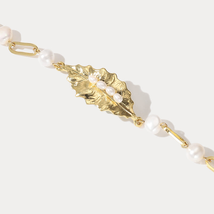 Holly Leaf Pearl Bracelet Birthday Jewelry Gifts for Her