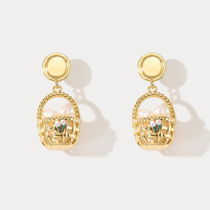 Selenichast Baskets of Pearls Earrings